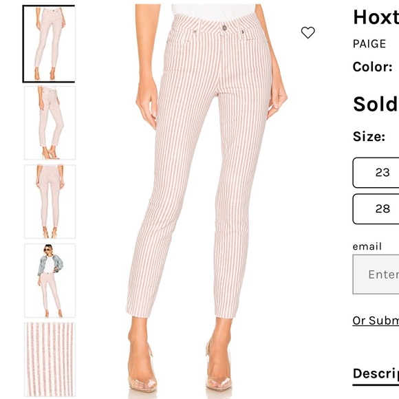 PAIGE Houston Ankle Blossom Pink Stripe Jeans - Picture 11 of 13